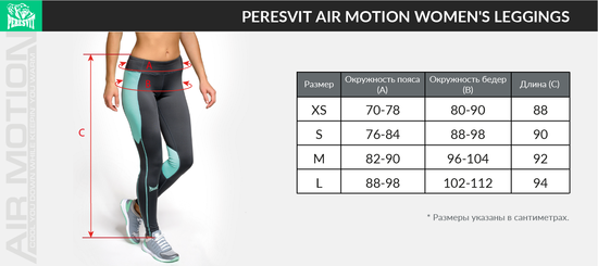 Peresvit Air Motion Womens Leggings Black Aqua, Photo No. 5