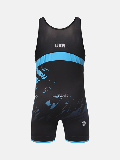 Peresvit Turmoil Adults Wrestling Singlet Blue Black, Photo № 4