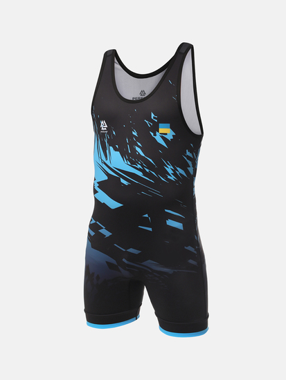 Peresvit Turmoil Adults Wrestling Singlet Blue Black, Photo № 5