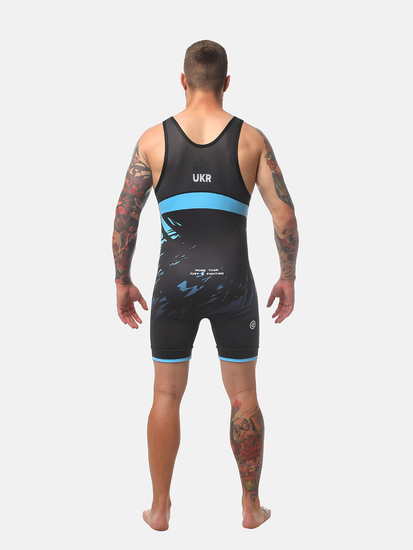 Peresvit Turmoil Adults Wrestling Singlet Blue Black, Photo № 2