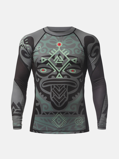 Peresvit Maori Long Sleeve Rashguard Black Military Green, Photo № 3