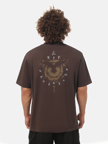 Peresvit Oversized Sign T-shirt Dark Brown