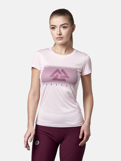 Damska koszulka treningowa Peresvit Core z różowym nadrukiem