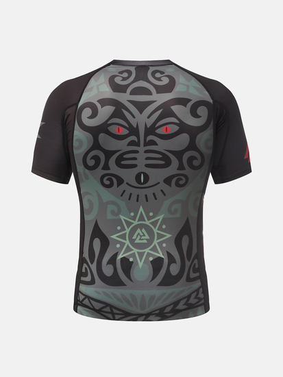 Peresvit Maori Short Sleeve Rashguard Black Military Green, Photo № 2