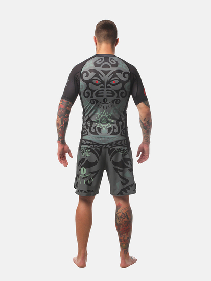 Peresvit Maori Short Sleeve Rashguard Black Military Green, Photo № 5