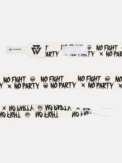 No Fight No Party Printed Handwraps White, Photo № 2